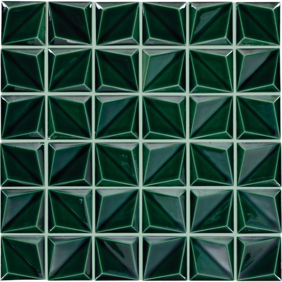 Mosaic Jade Glossy Green Tile