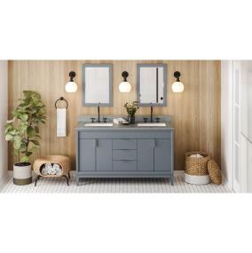 Base with Sink Top Blue Steel Grey / Black Vanities