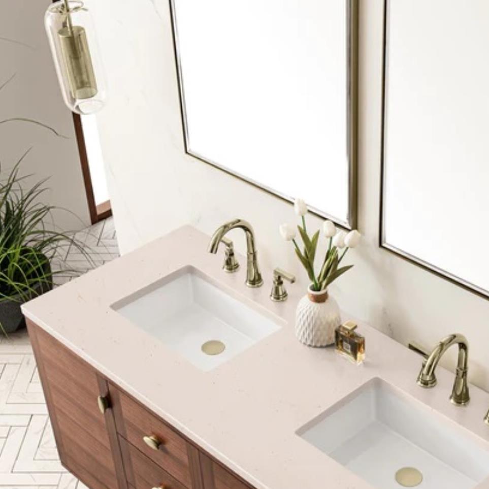 Base with Sink Top Mid-Century Walnut Dark Finish Vanities