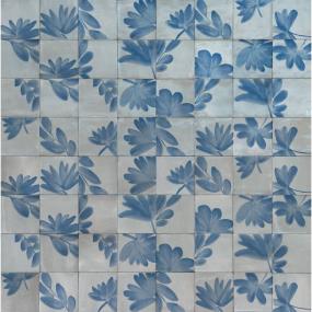 Tile Grigio Deco Blossom Glossy Blue Tile
