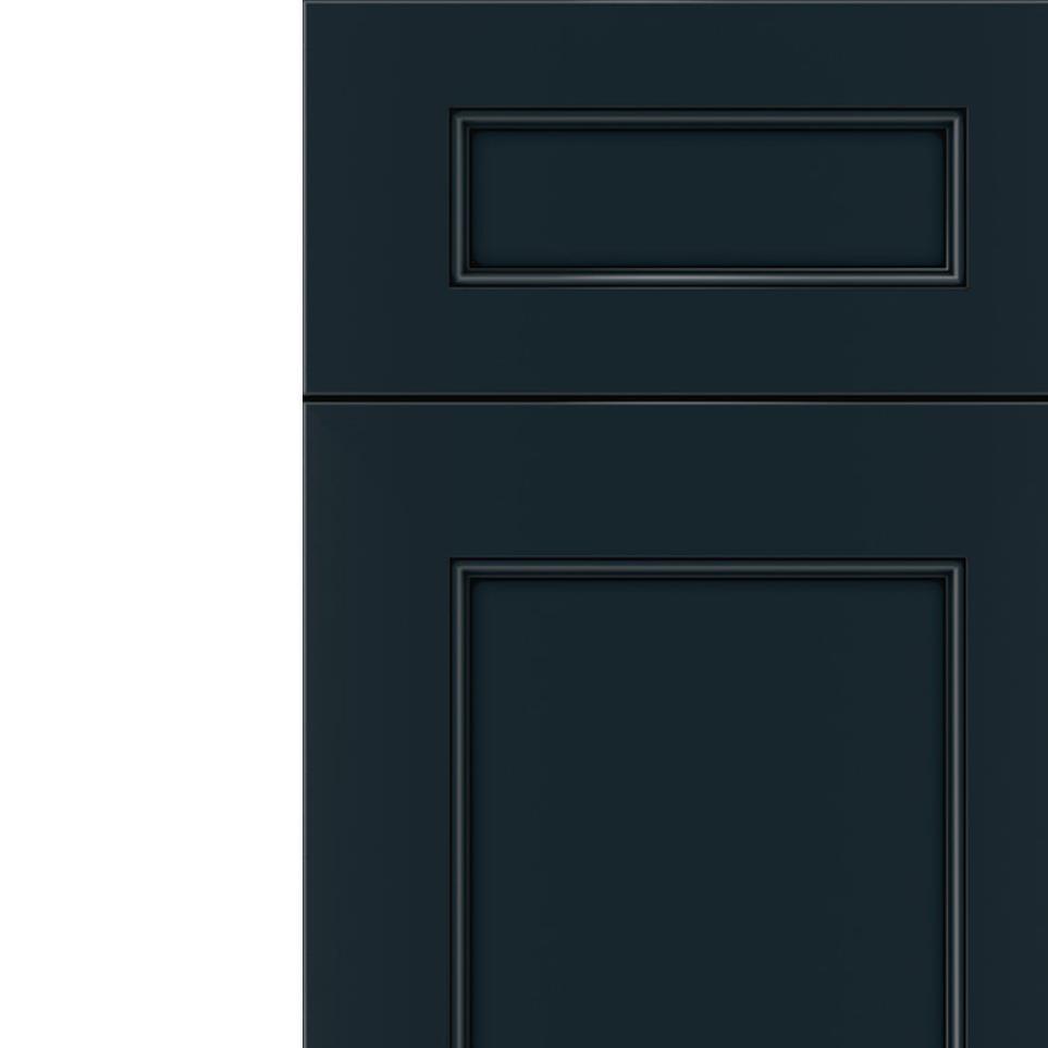 Square Gunmetal Blue Black Glaze Glaze - Stain Square Cabinets