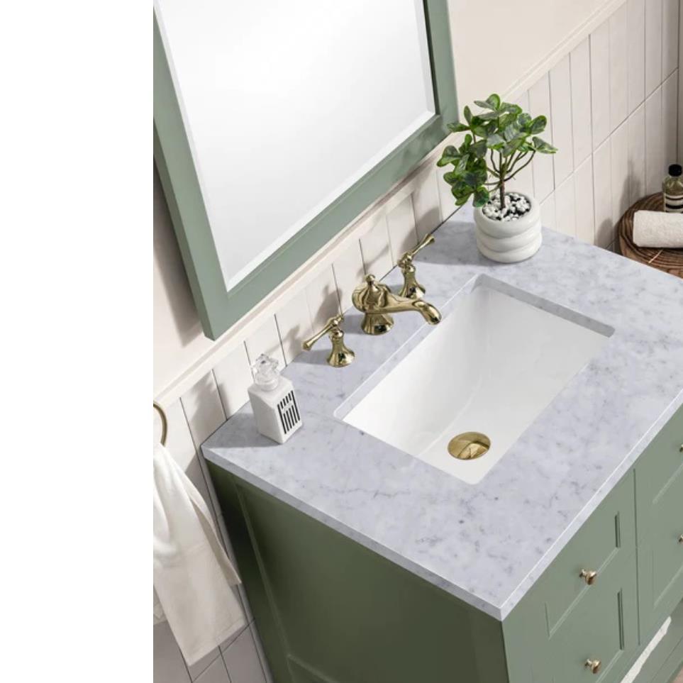 Base with Sink Top Smokey Celadon Green Vanities