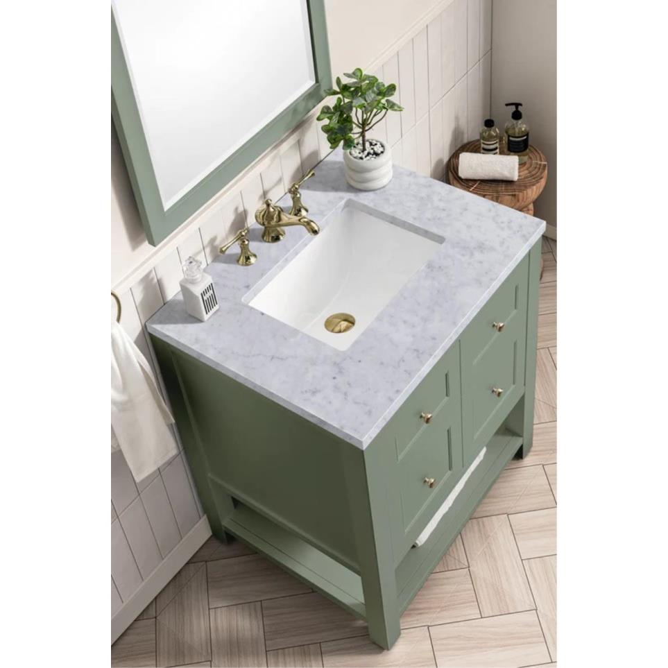 Base with Sink Top Smokey Celadon Green Vanities