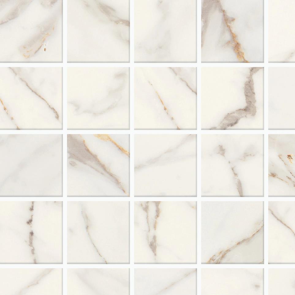 Mosaic Calacatta Gold Matte White Tile