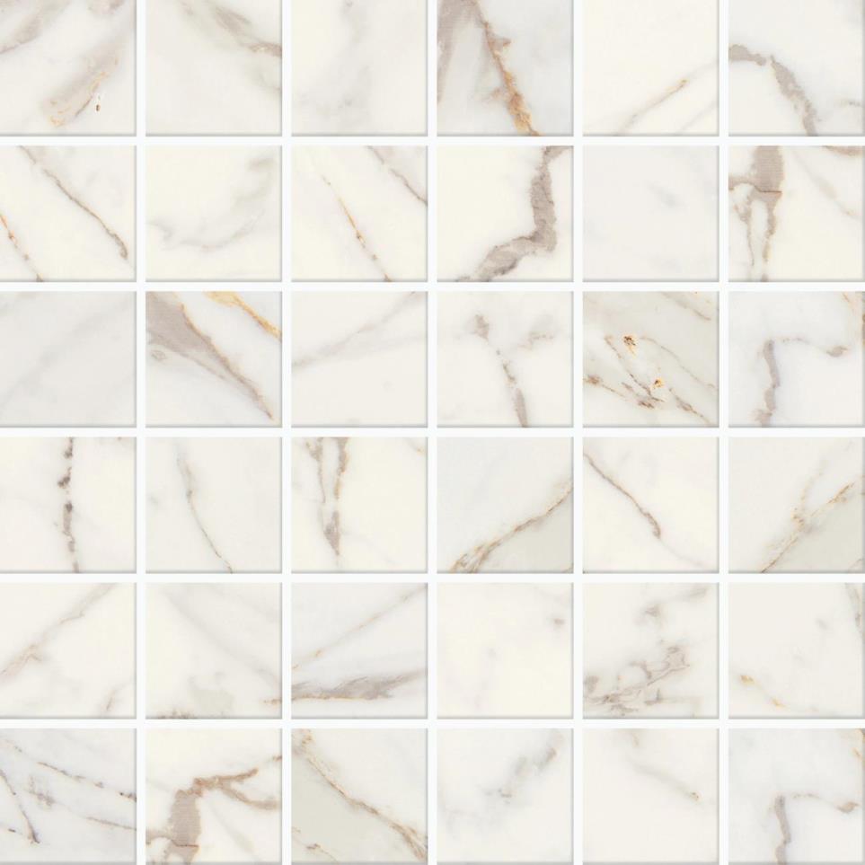 Mosaic Calacatta Gold Matte White Tile