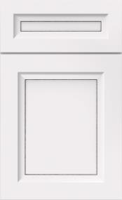 5 Piece White With Amaretto Creme Detail Glaze - Paint 5 Piece Cabinets