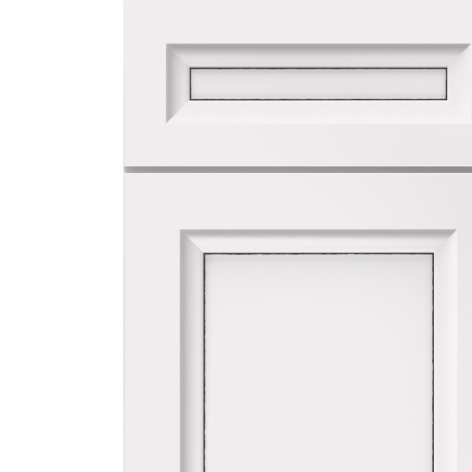 5 Piece White With Amaretto Creme Detail Glaze - Paint 5 Piece Cabinets