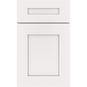 5 Piece White With Grey Stone Detail Glaze - Paint 5 Piece Cabinets