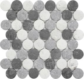 Glass Penny Round Mix 01 Gray Tile