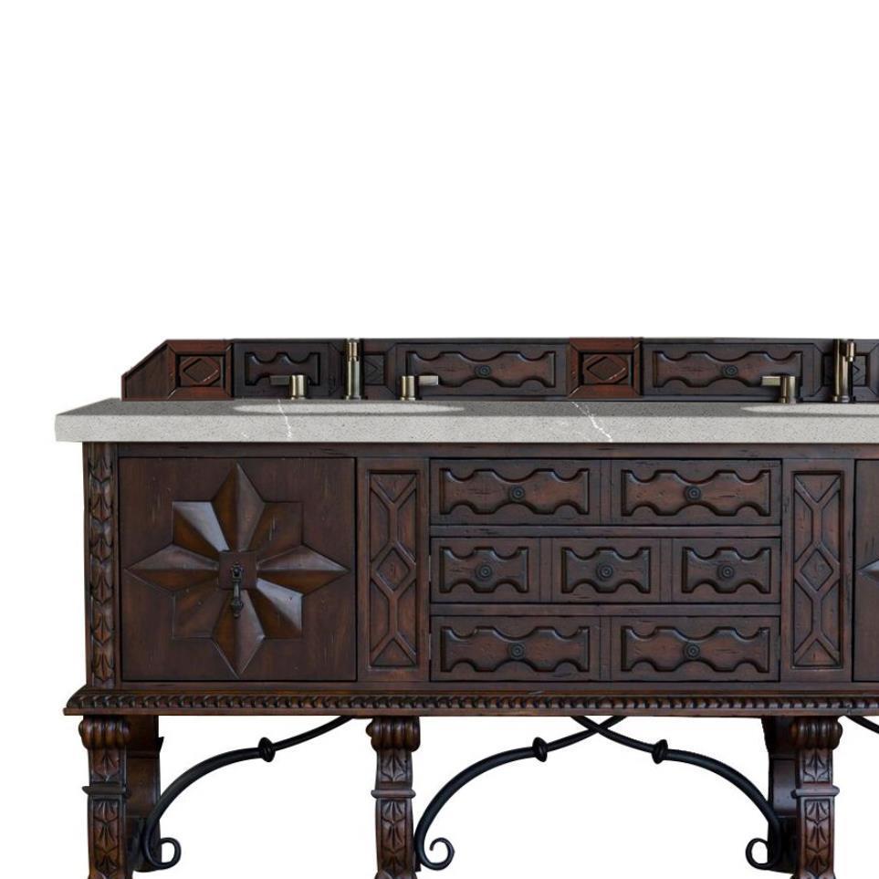 Base with Sink Top Antique Walnut Dark Finish Vanities