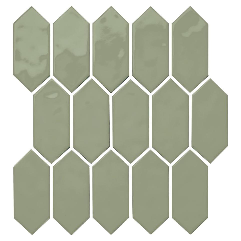 Mosaic Chronos Glossy Green Tile