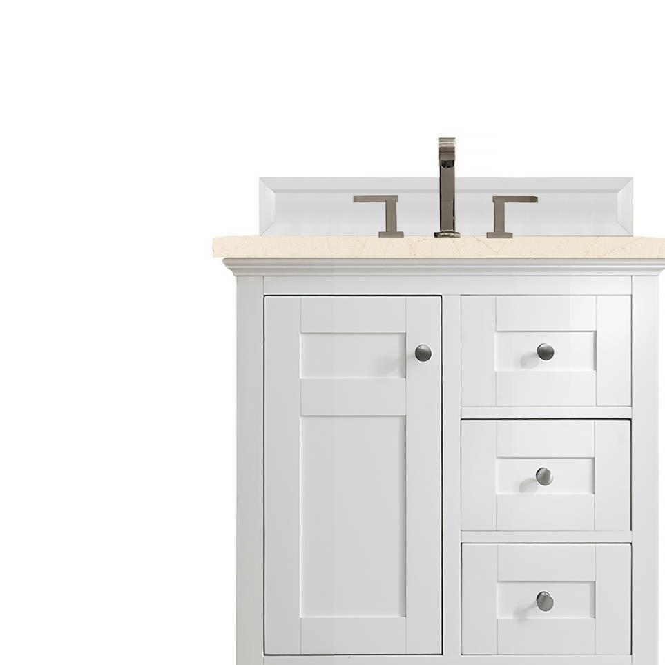 Base with Sink Top Bright White White Vanities