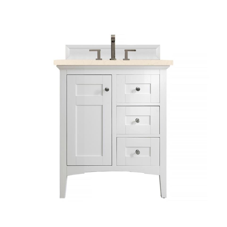 Base with Sink Top Bright White White Vanities