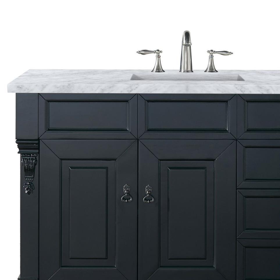 Base with Sink Top Antique Black Grey / Black Vanities