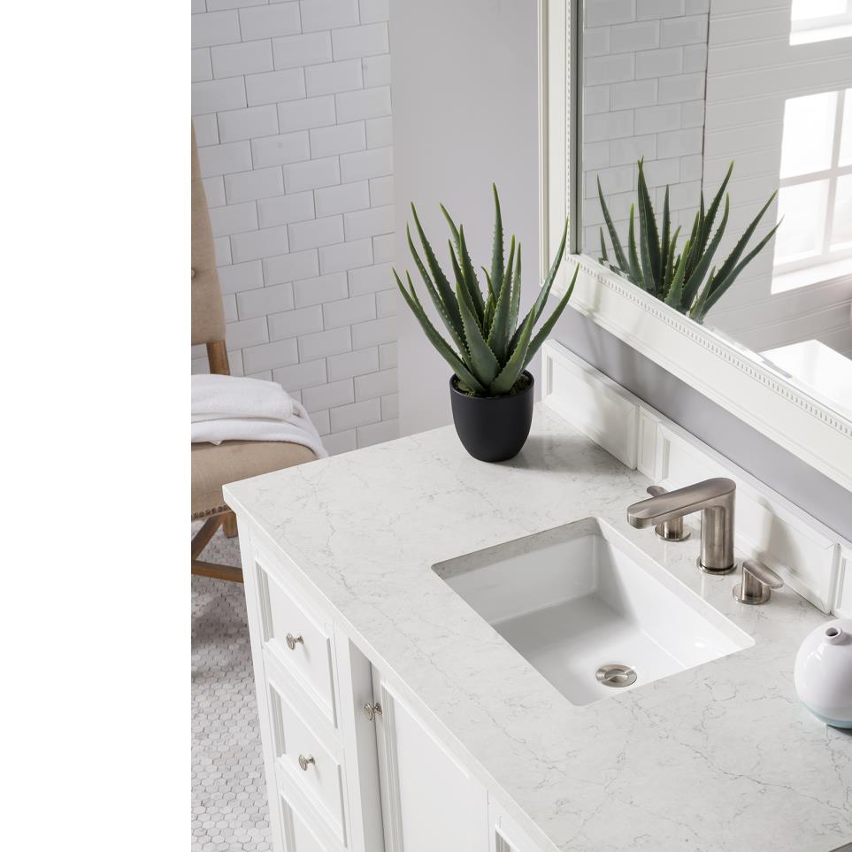 Base with Sink Top Bright White White Vanities