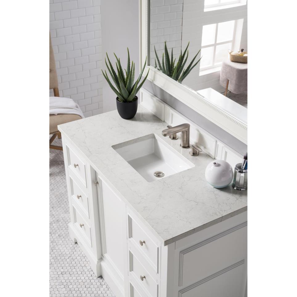 Base with Sink Top Bright White White Vanities