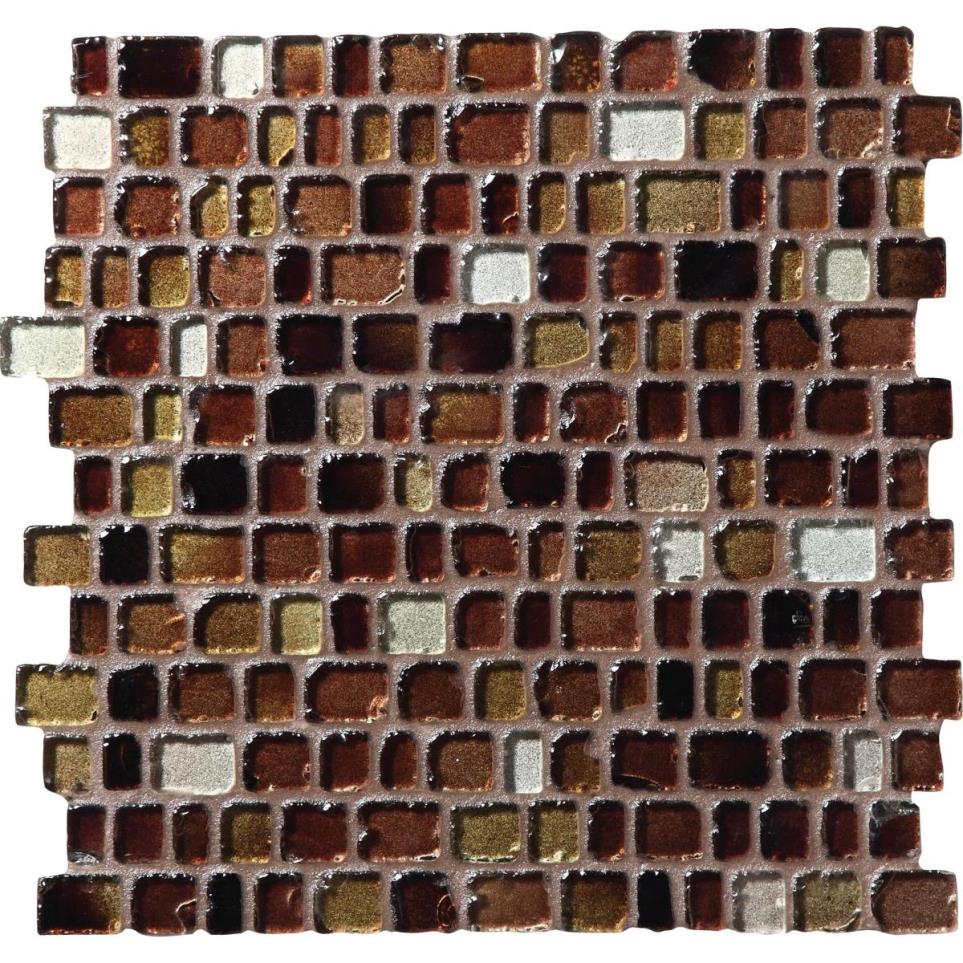 Mosaic Cobblestone Glass Brown Tile