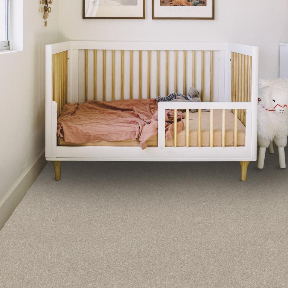 Textured Saxony Froth Beige/Tan Carpet