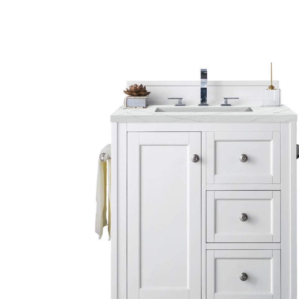 Base with Sink Top Bright White White Vanities