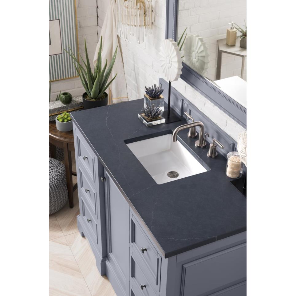 Base with Sink Top Silver Gray Grey / Black Vanities