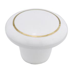 Knob Brass / White White Knobs