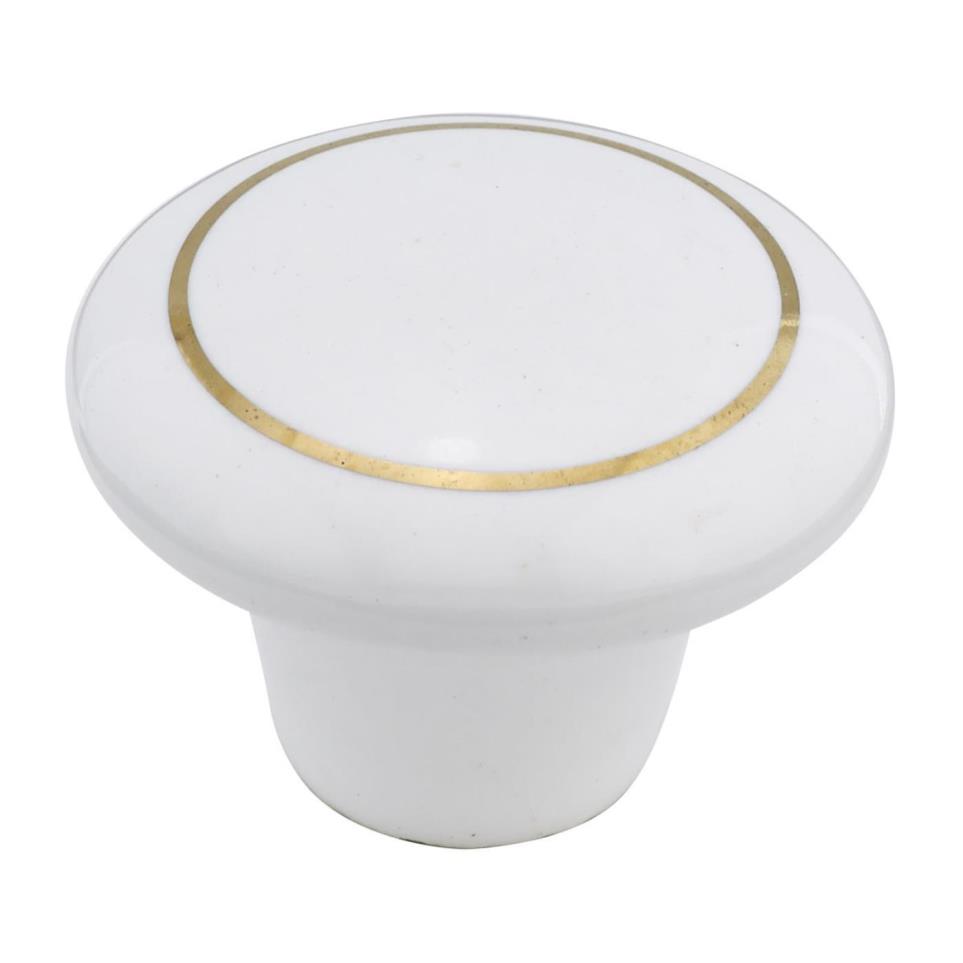 Knob Brass / White White Knobs