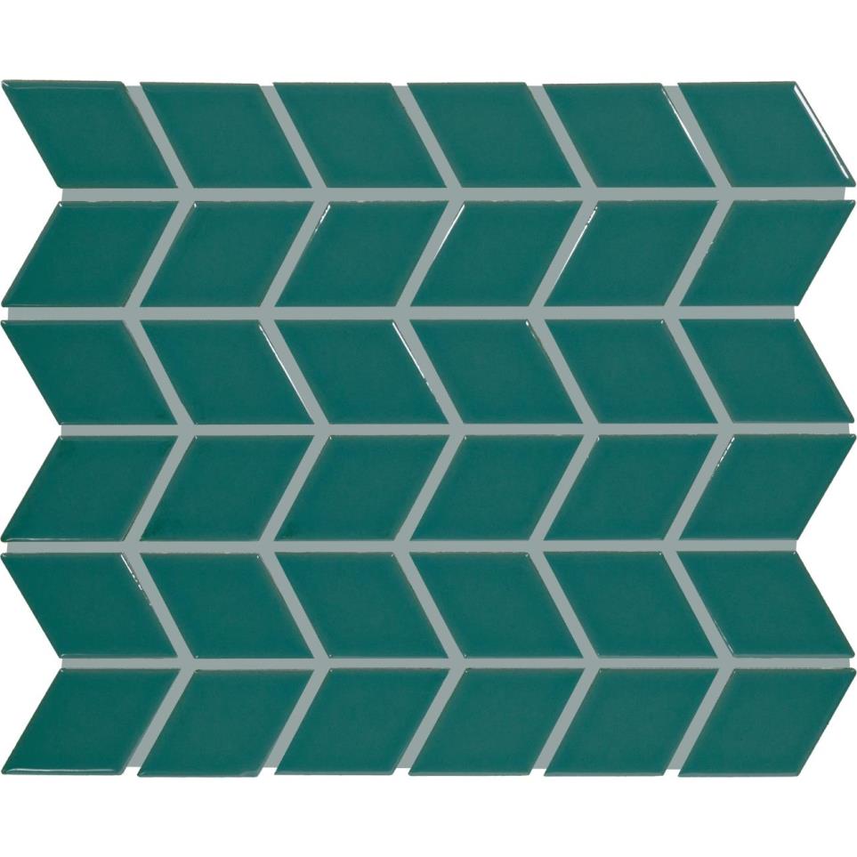 Mosaic Peacock Glossy Green Tile