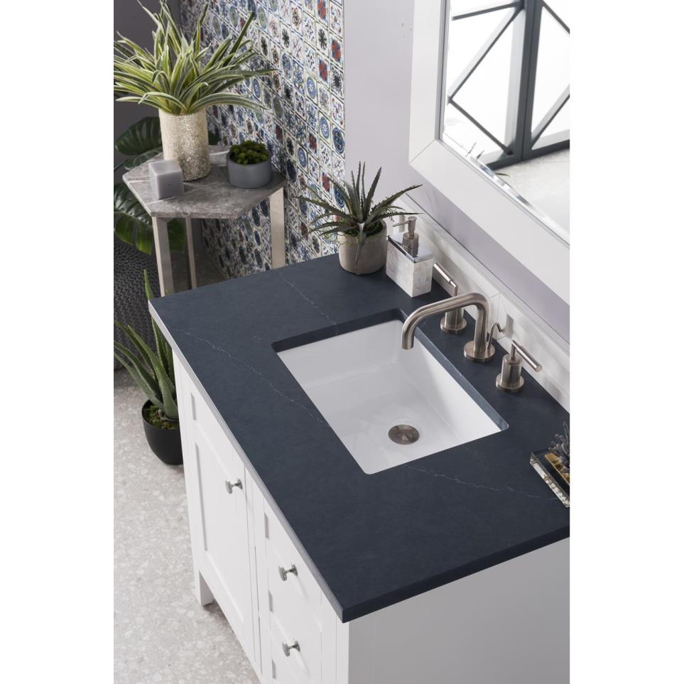 Base with Sink Top Bright  White White Vanities