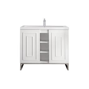 Base with Sink Top Glossy White White Vanities