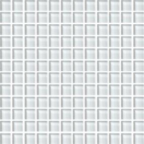 Mosaic Feather White Glass White Tile