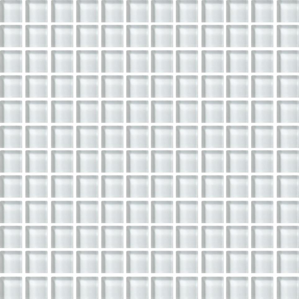 Mosaic Feather White Glass White Tile