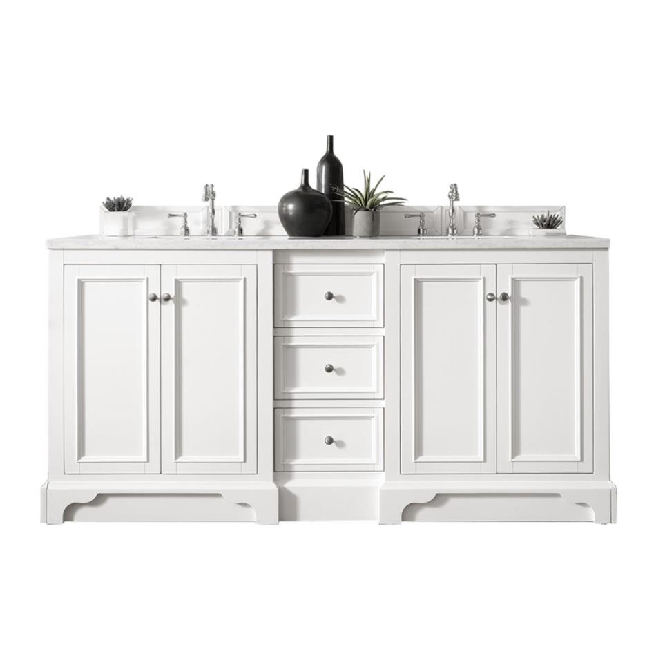 Base with Sink Top Bright White White Vanities