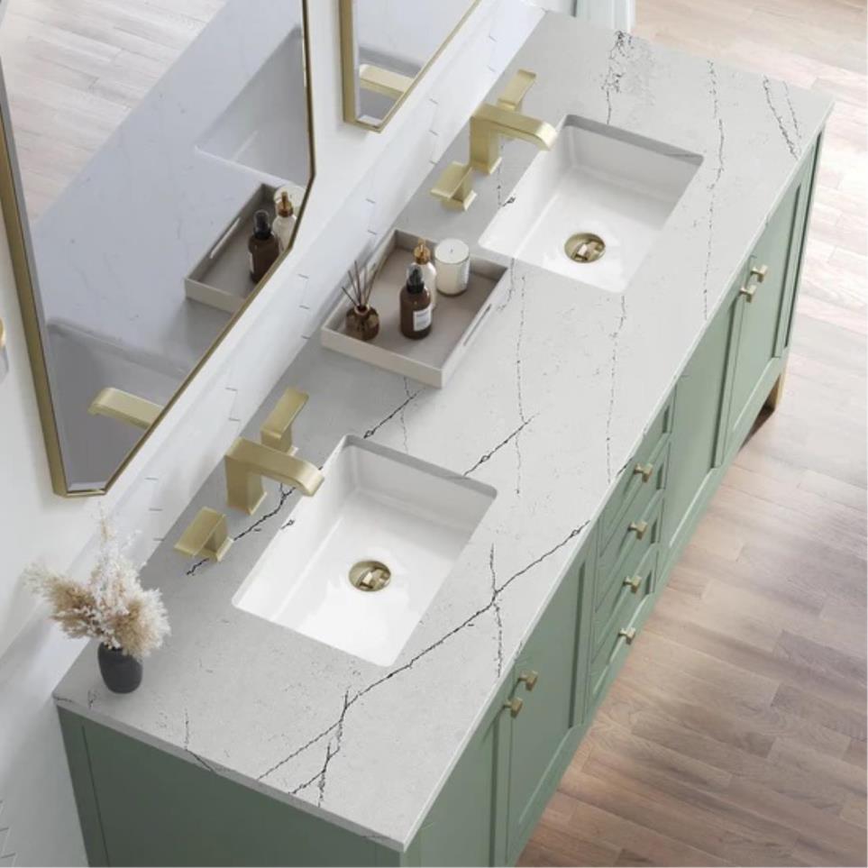 Base with Sink Top Smokey Celadon Green Vanities