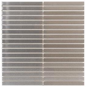Mosaic Brushed Stainless Steel Beige/Tan Tile