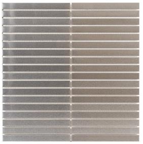 Mosaic Brushed Stainless Steel Beige/Tan Tile