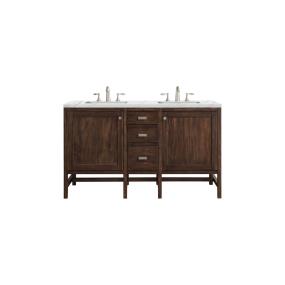Base with Sink Top Mid Century Acacia Dark Finish Vanities