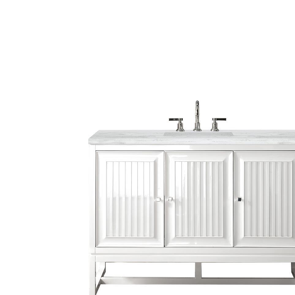 Base with Sink Top Glossy White White Vanities