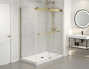 Door Brushed Gold Brass / Gold Showers