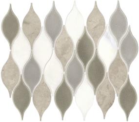 Mosaic Lumia Leaf Gray Polished Gray Tile