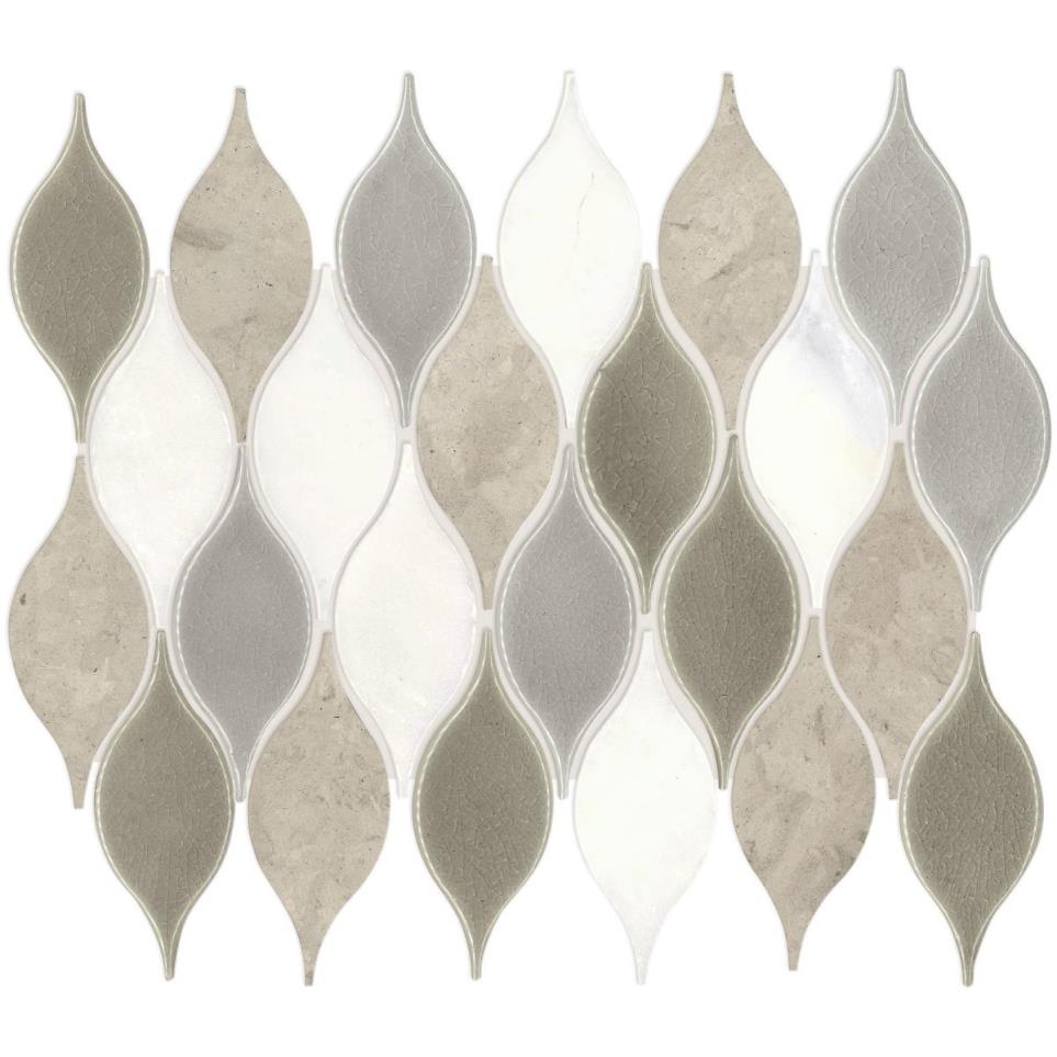 Mosaic Lumia Leaf Gray Polished Gray Tile