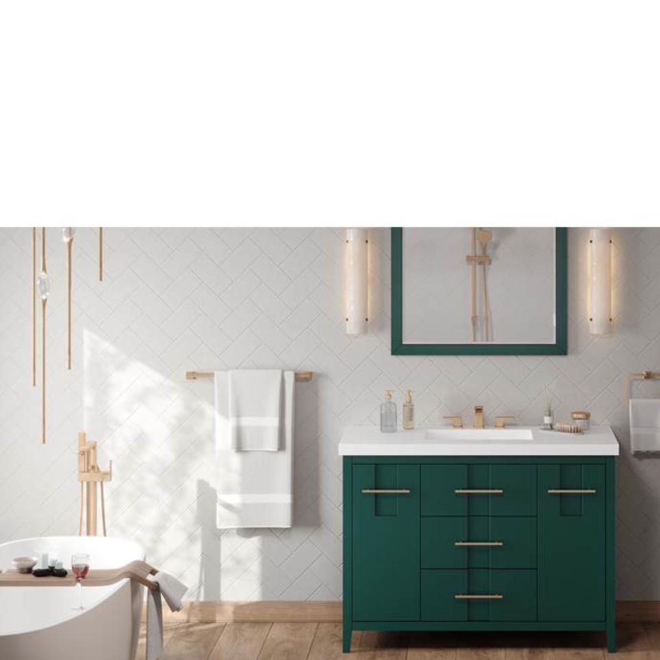 Base with Sink Top Green Green Vanities