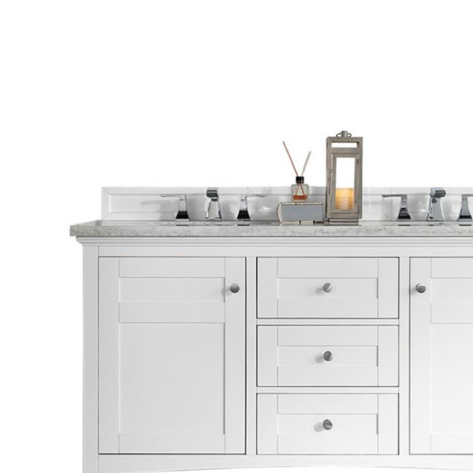 Base with Sink Top Bright  White White Vanities