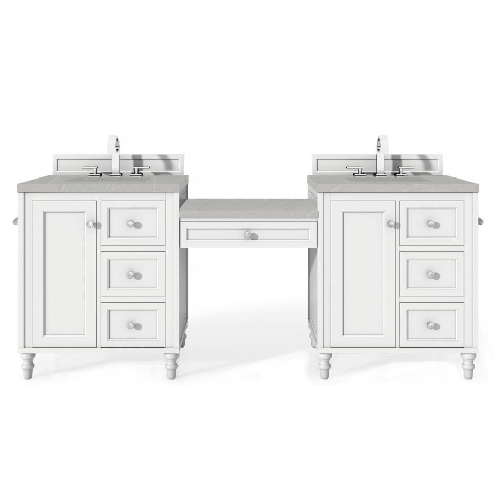 Base with Sink Top Bright White White Vanities