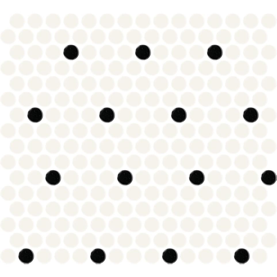 Mosaic Arctic White/Black Matte Matte White Tile
