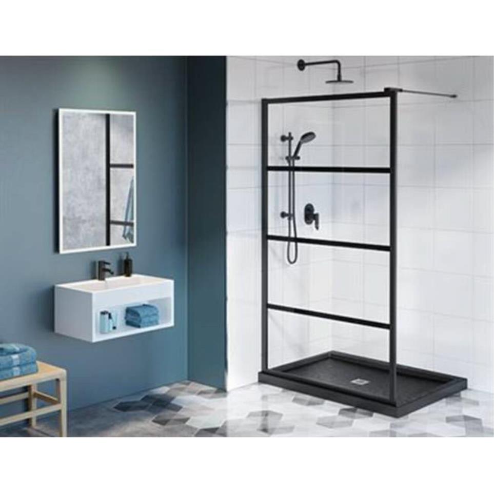 Wall Matte Black Black Showers