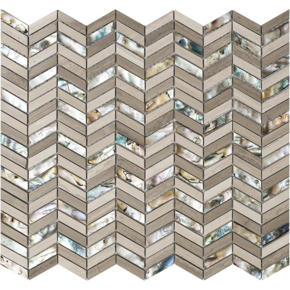 Mosaic Black Sand Beach Beige/Tan Tile