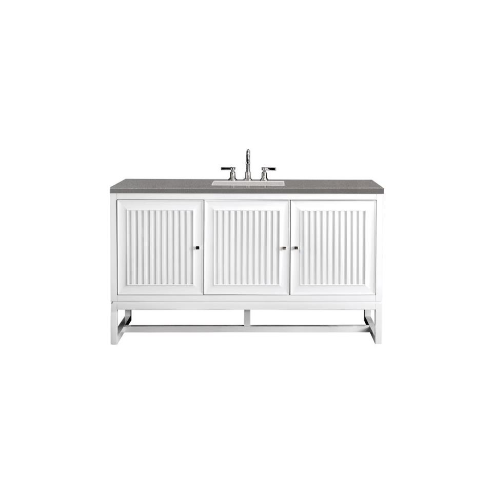 Base with Sink Top Glossy White White Vanities