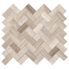 Mosaic Chenille White Mix Beige/Tan Tile