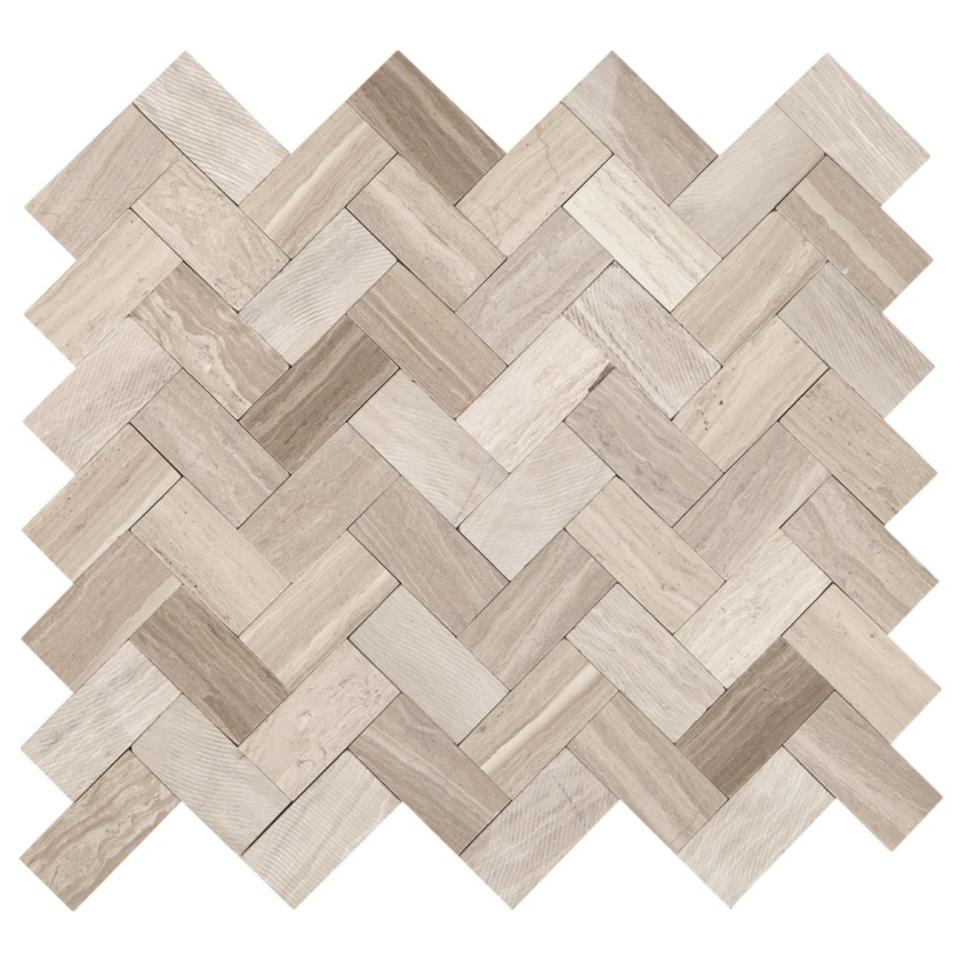 Mosaic Chenille White Mix Beige/Tan Tile