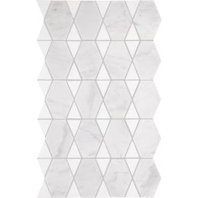 Mosaic Saran White and Thassos Polished Gray Tile